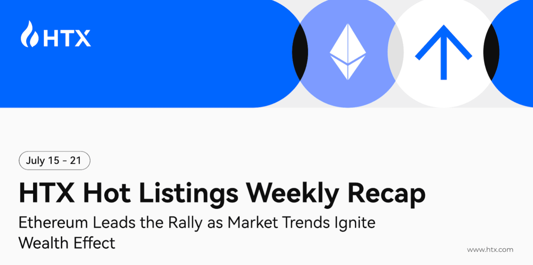 HTX Hot Listings Weekly Recap (July 15 &#8211; 21): Ethereum Leads the Rally as Market Trends Ignite Wealth Effect