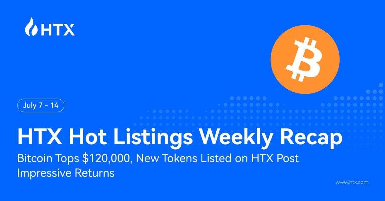 HTX Hot Listings Weekly Recap (July 7 &#8211; 14): Bitcoin Tops $120,000, New Tokens Listed on HTX Post Impressive Returns